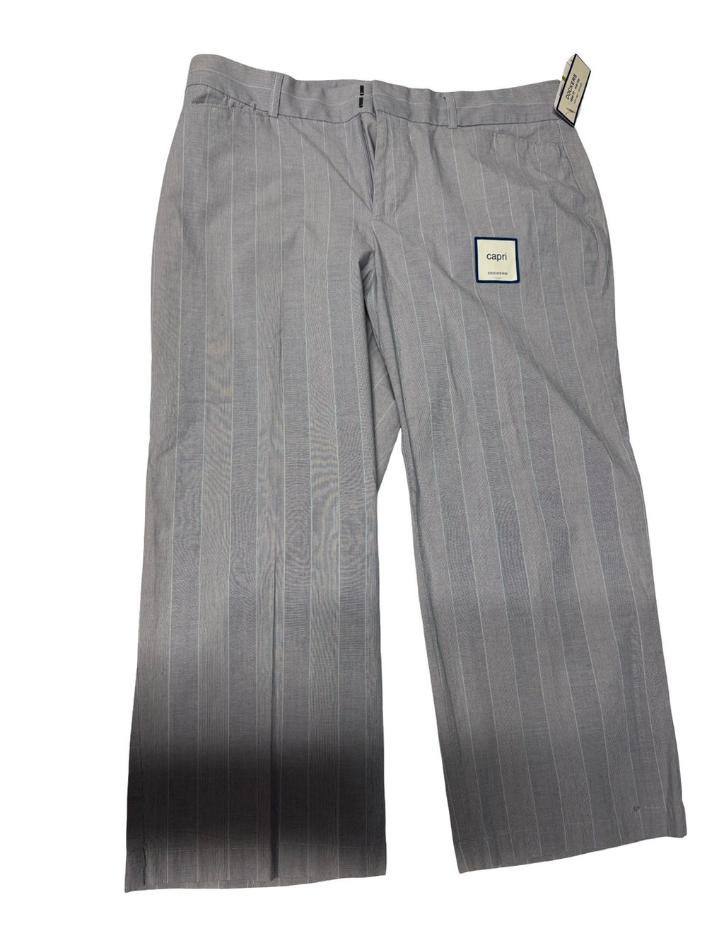 Dockers Women's Light Gray Pinstripe Capri Trousers